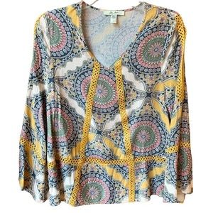 Ella Moon Paisley Open Sleeve Top S‎